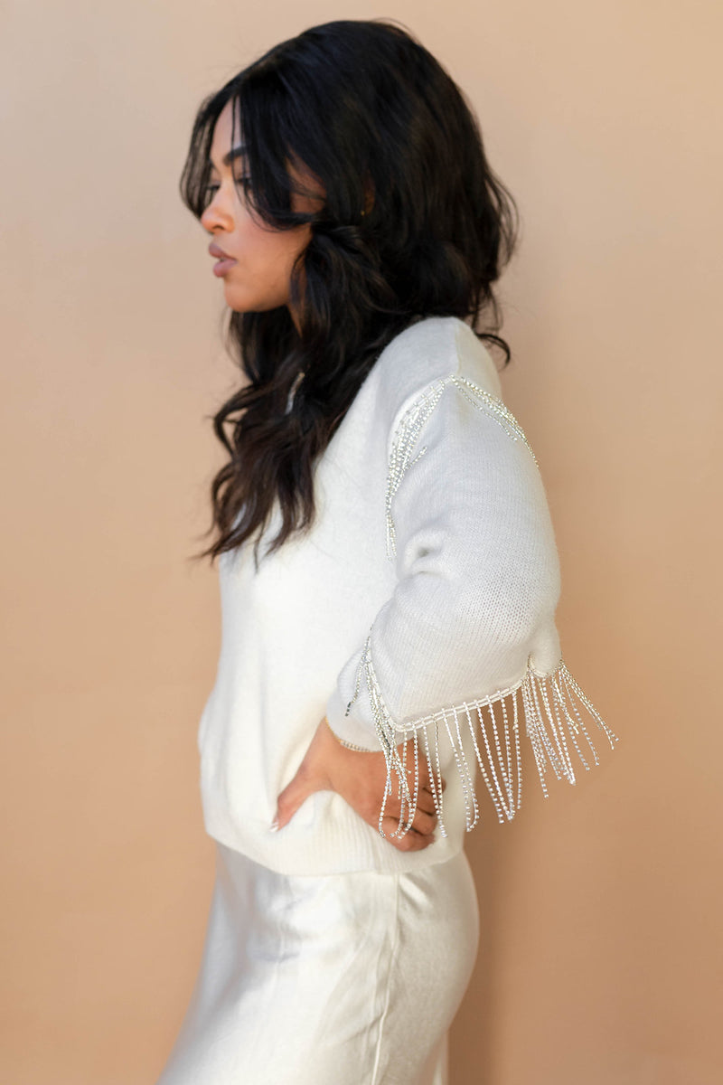 mode, iris tassel sweater