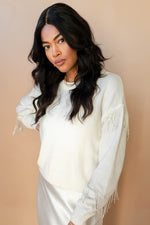 mode, iris tassel sweater