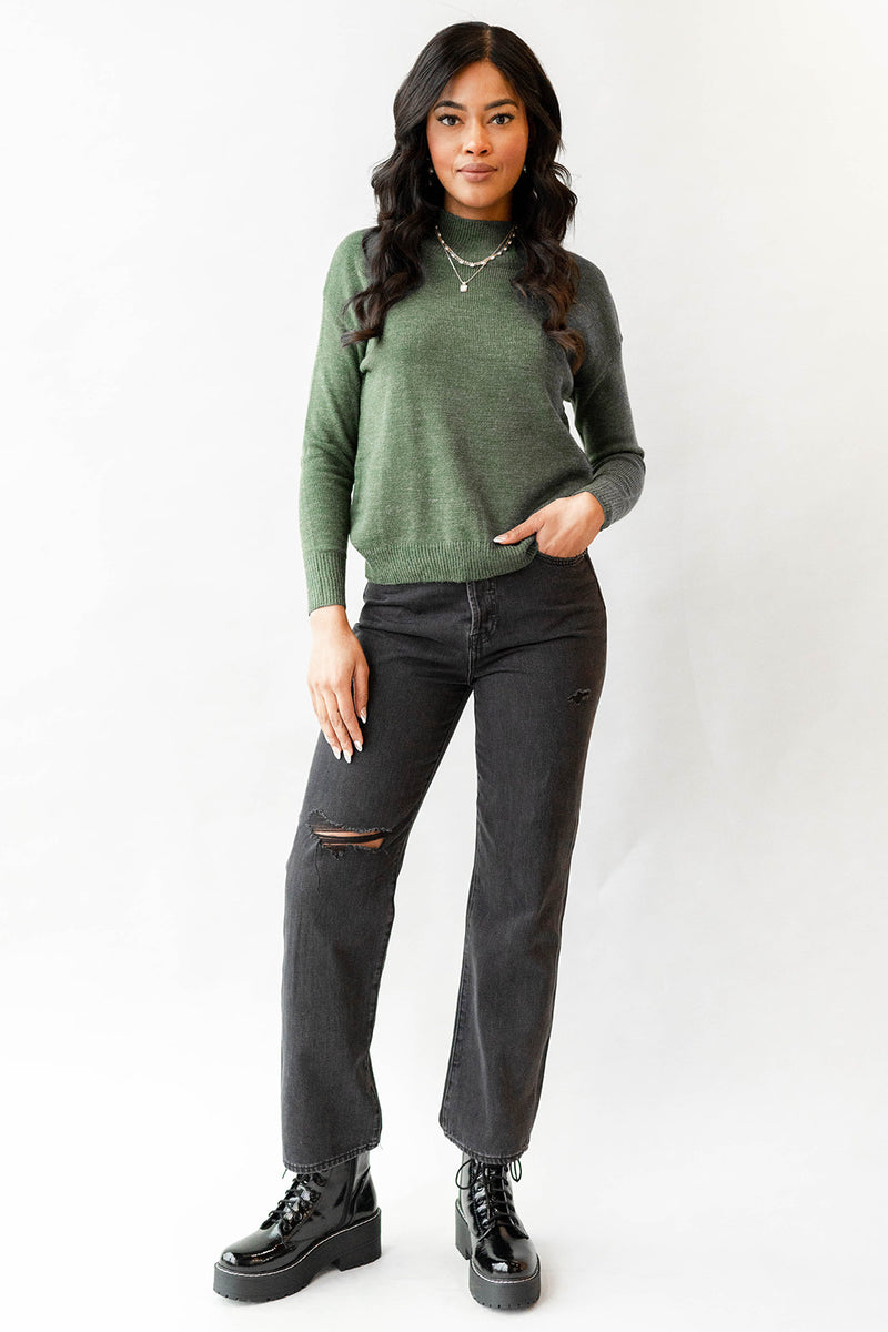 mode, miriam mock neck sweater
