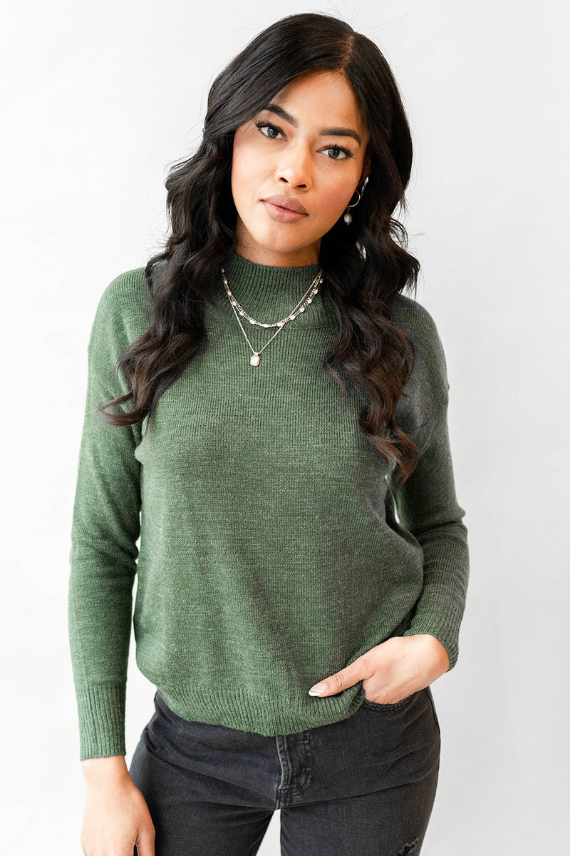 mode, miriam mock neck sweater