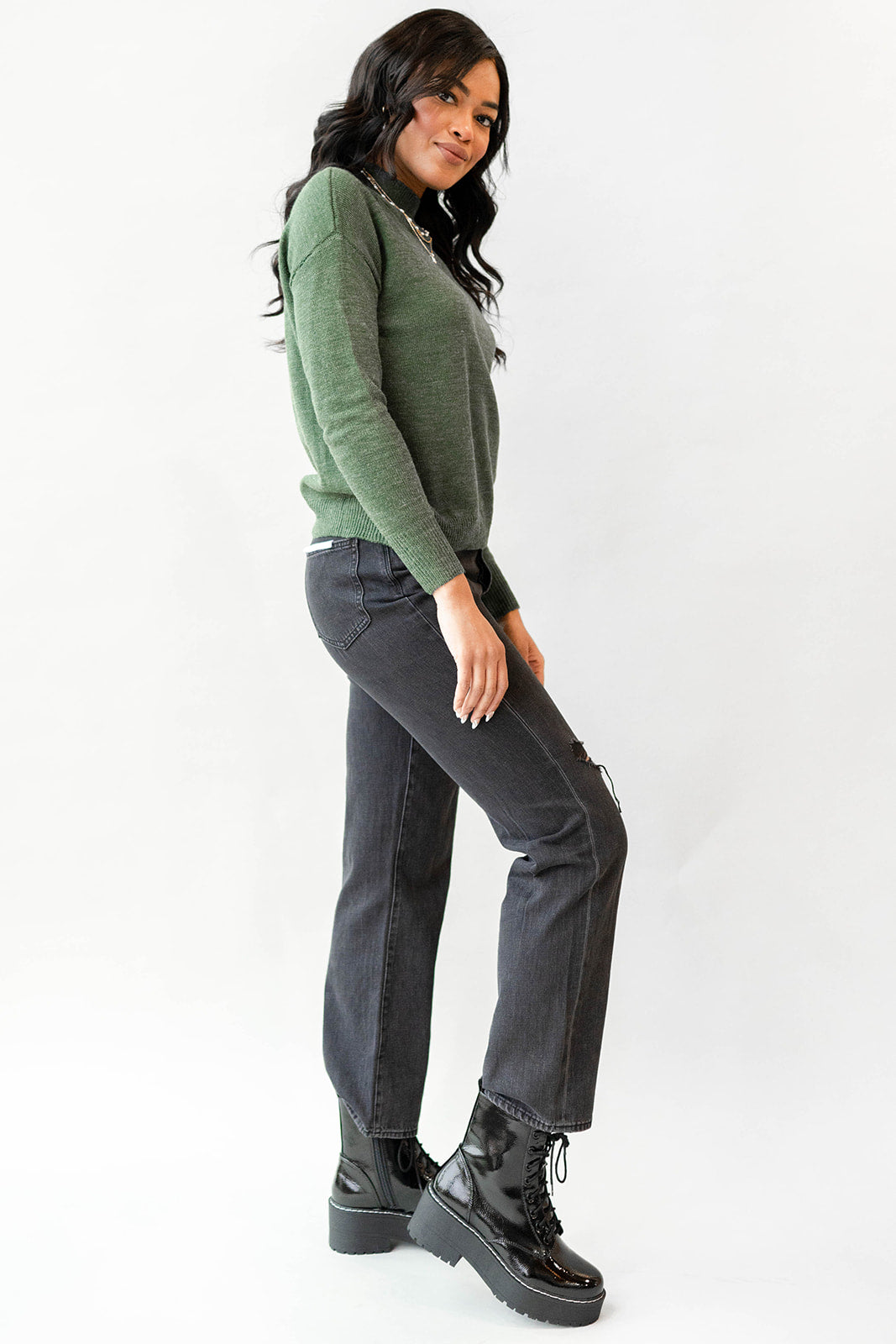 mode, miriam mock neck sweater