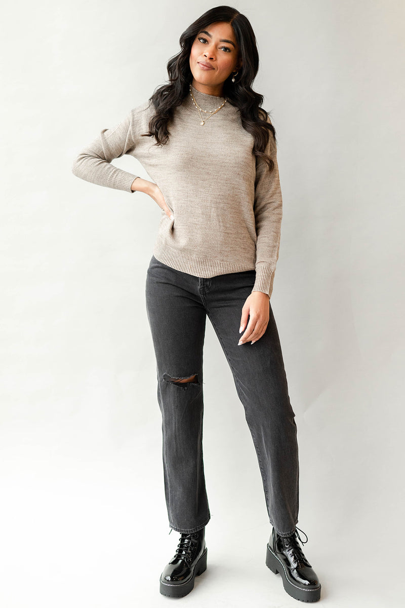 mode, miriam mock neck sweater