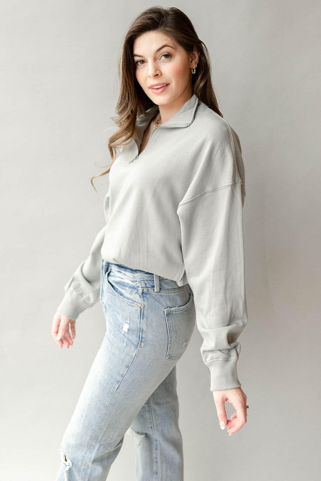 mode, river quarter zip