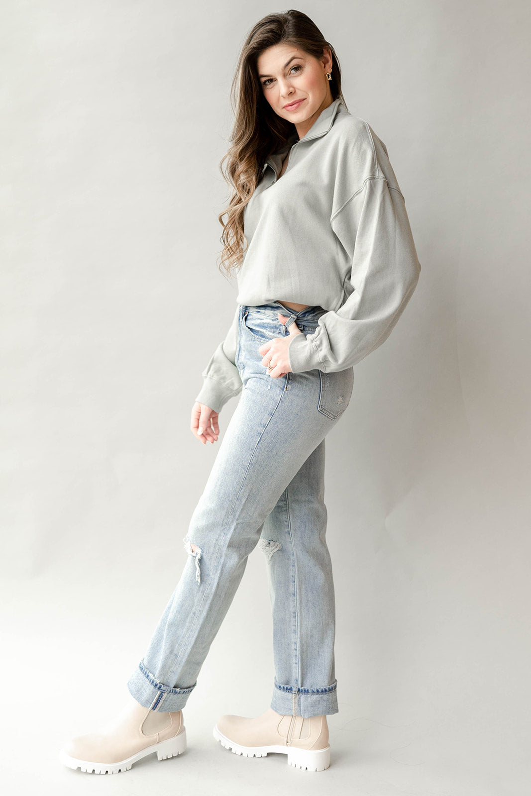 mode, river quarter zip