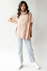 mode, cable knit cape sweater