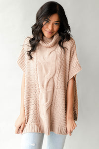 mode, cable knit cape sweater