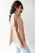 cable knit cape sweater