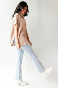 mode, cable knit cape sweater