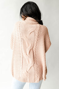 mode, cable knit cape sweater