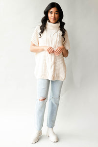 mode, cable knit cape sweater
