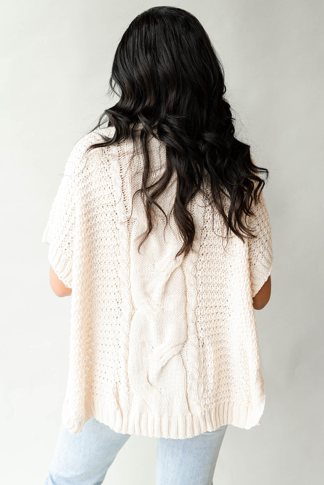 mode, cable knit cape sweater
