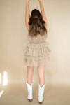mode, tulle girl mini dress