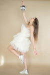 mode, tulle girl mini dress