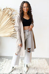 mode, longline hoodie cardigan