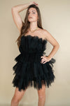 mode, tulle girl mini dress