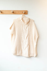 mode, cable knit cape sweater