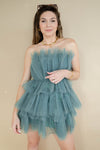 mode, tulle girl mini dress
