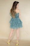 mode, tulle girl mini dress
