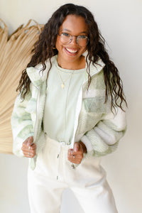 mode, the plaid girls club fleece jacket