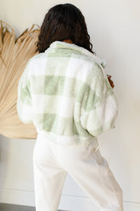 mode, the plaid girls club fleece jacket
