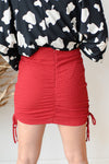 side ruching detail mini skirt