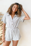 collared short sleeve romper