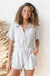 collared short sleeve romper