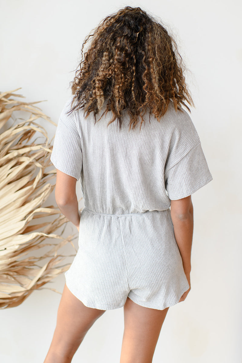 collared short sleeve romper
