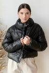 faux leather puffer jacket