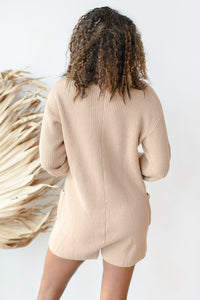 mode, long sleeve knit romper