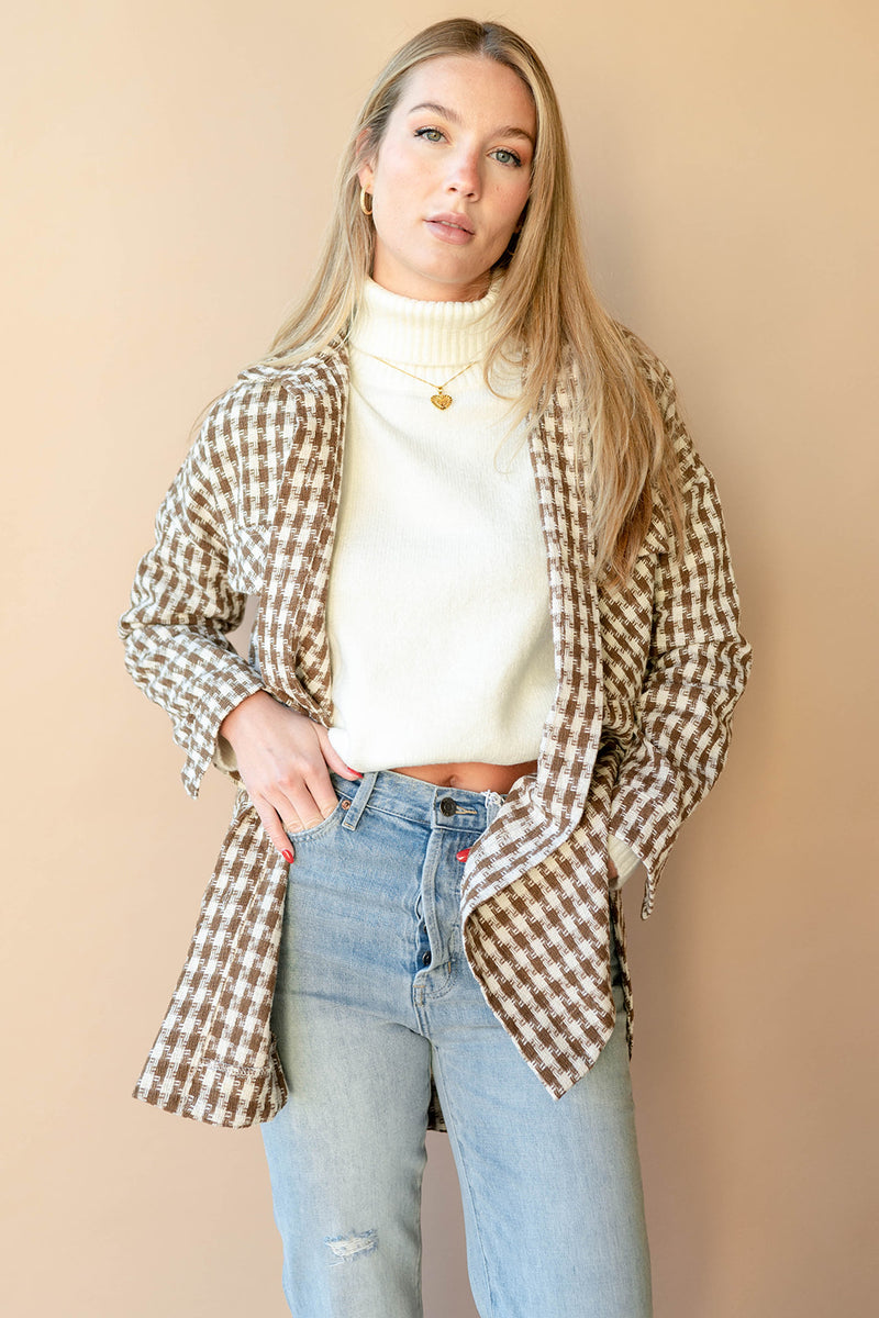 mode, plaid jaquard jacket