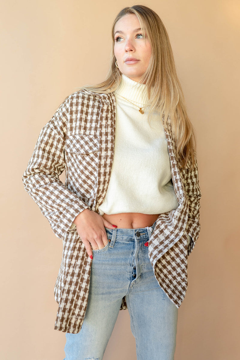 mode, plaid jaquard jacket