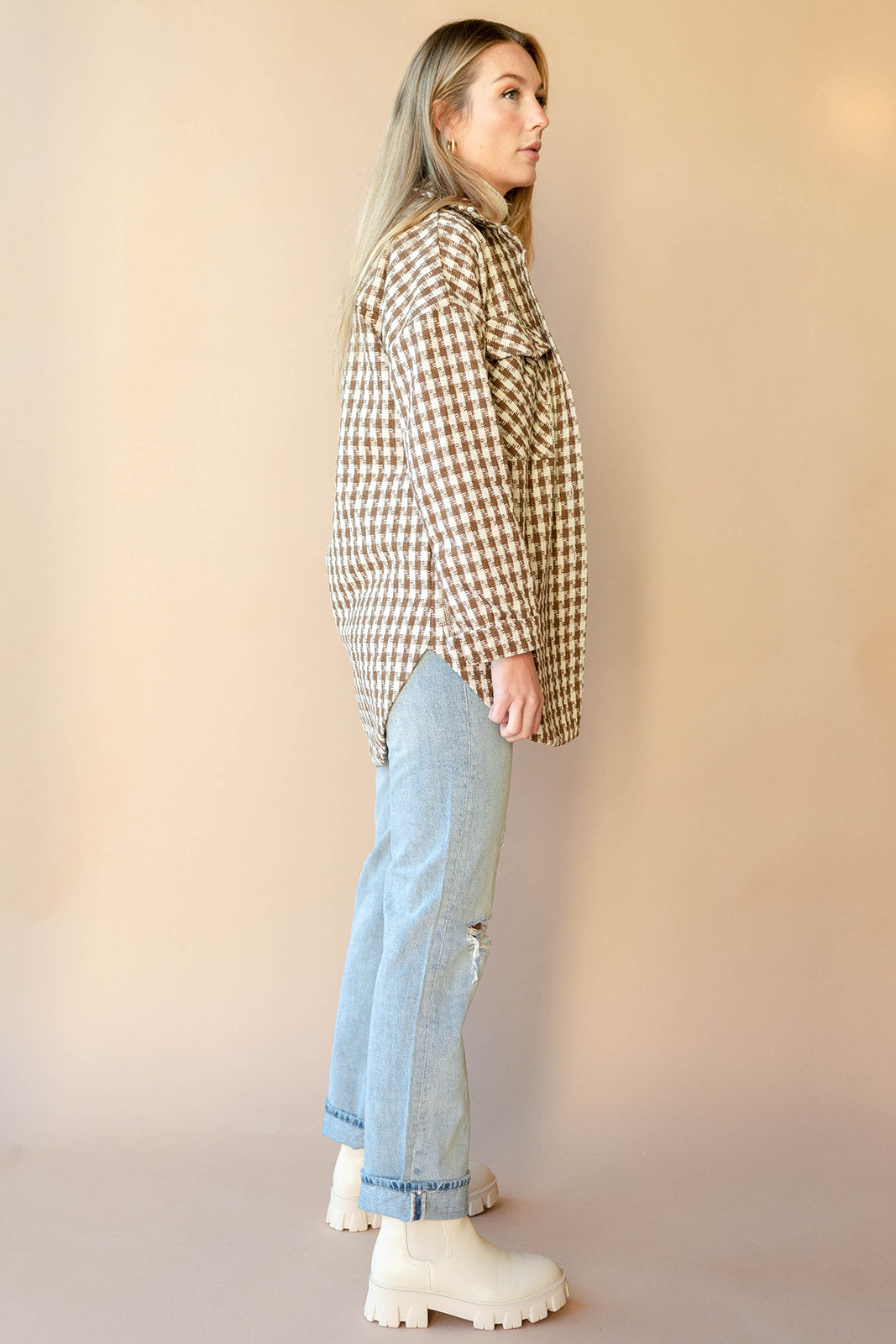 mode, plaid jaquard jacket