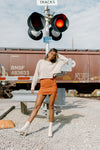 side ruching detail mini skirt