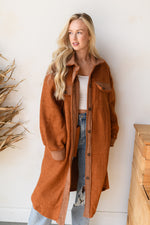 mode, thrill me button down shacket