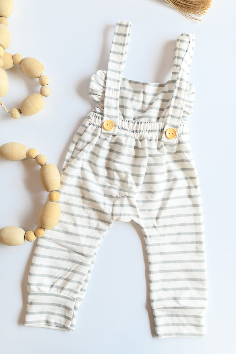 mode, striped ruffle romperalls