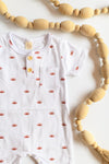 mode, sunset short sleeve romper