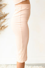 mode, manhattan solid rib midi skirt
