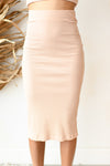 mode, manhattan solid rib midi skirt