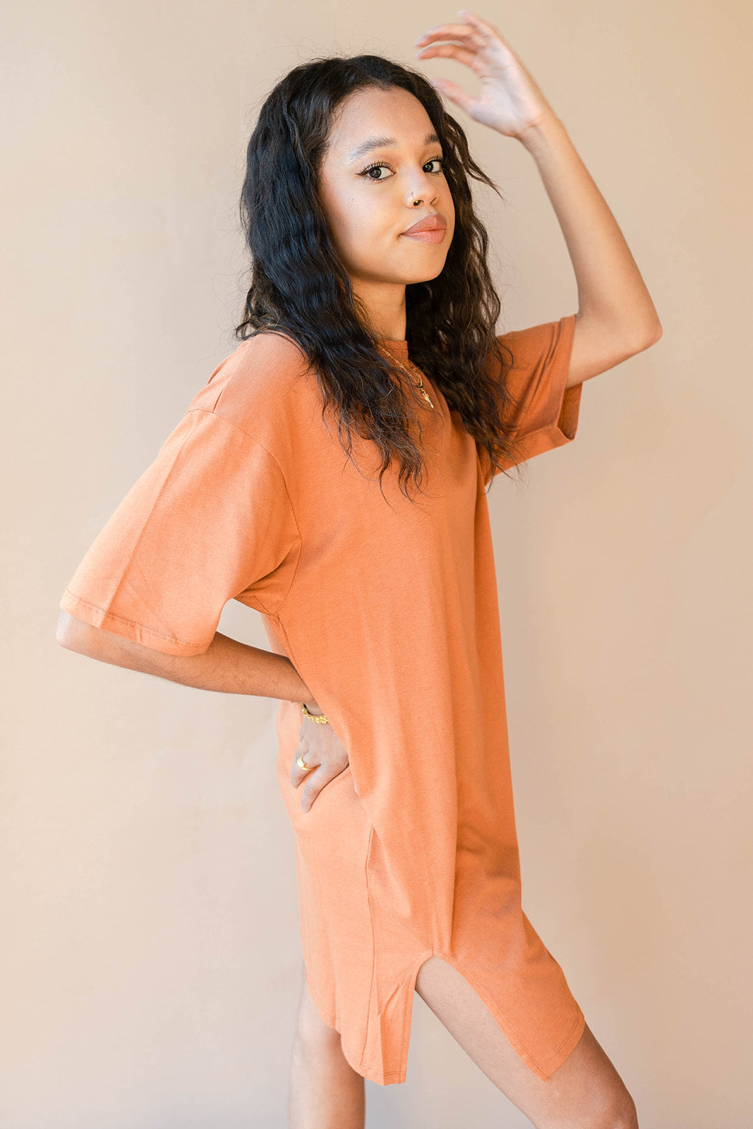 mode, jersey t-shirt dress