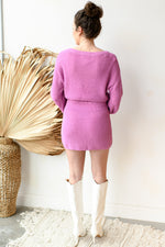 mode, tie waist sweater dress