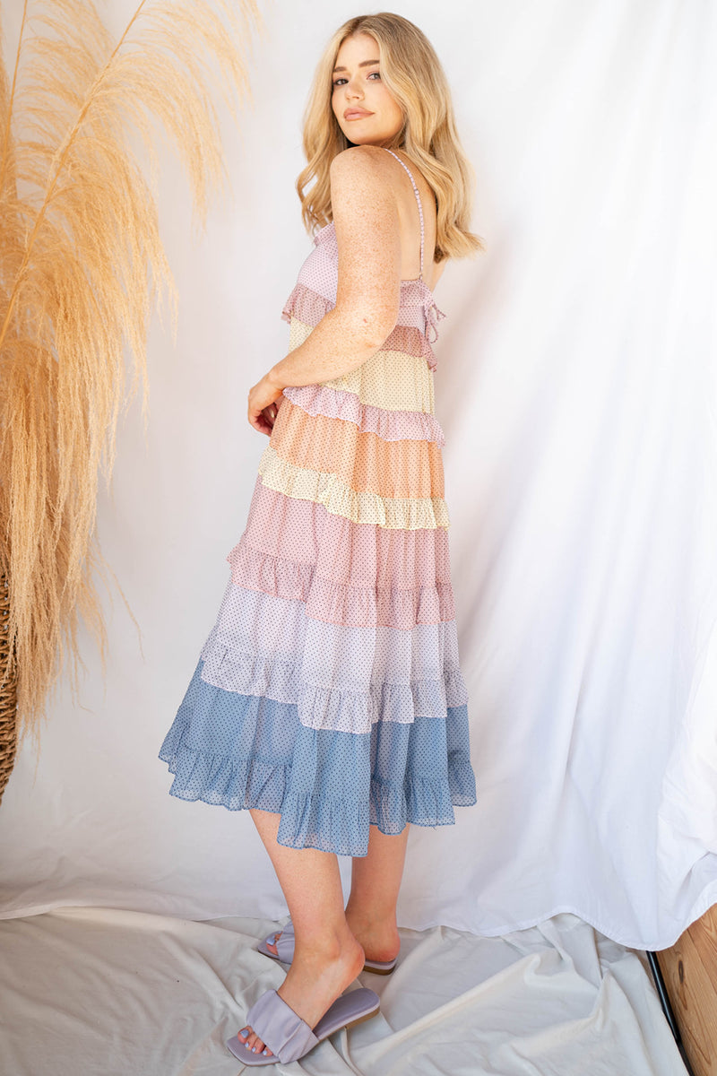 mode, polka dot party dress