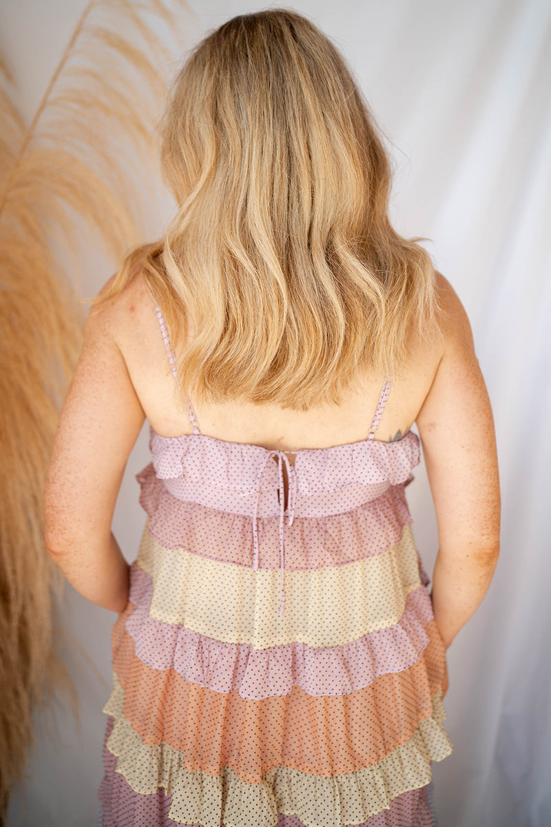 mode, polka dot party dress