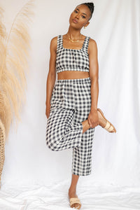 mode, hold my hand gingham tank