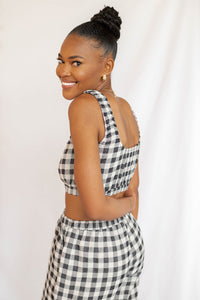 mode, hold my hand gingham tank