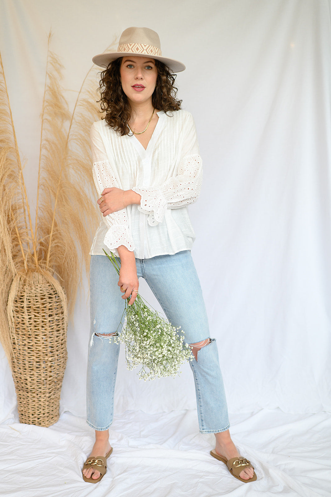 mode, lacey long sleeve top