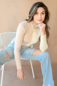 mode, double dip mock neck