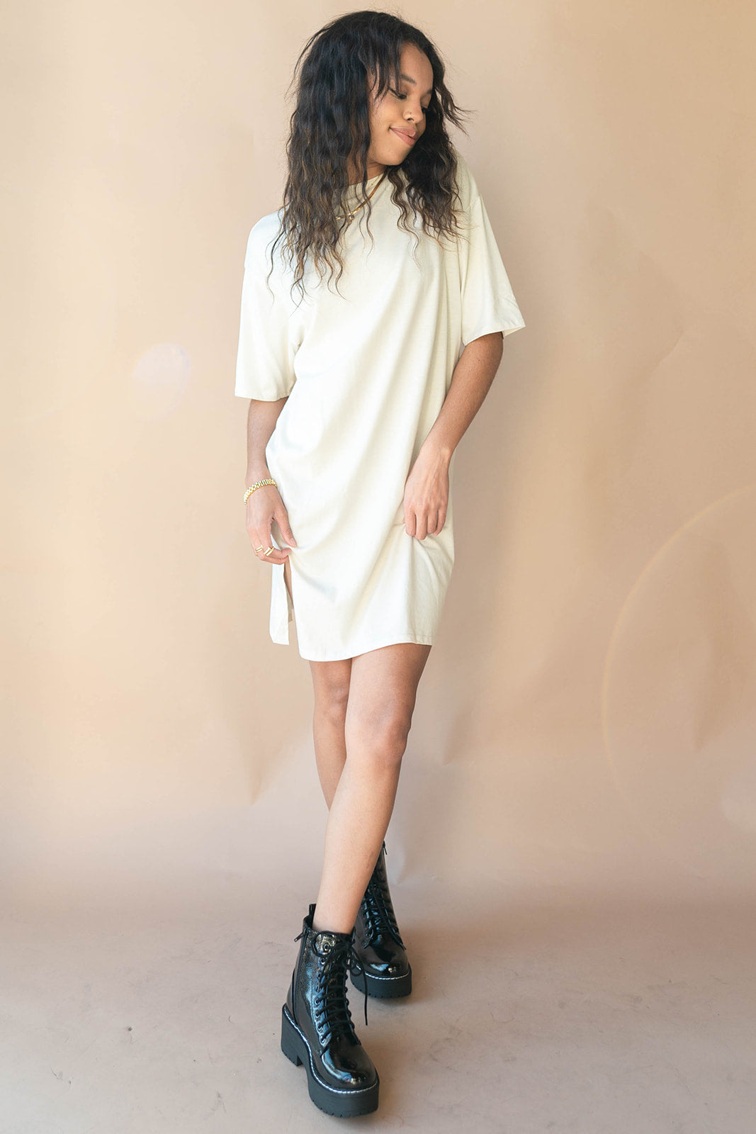 mode, jersey t-shirt dress