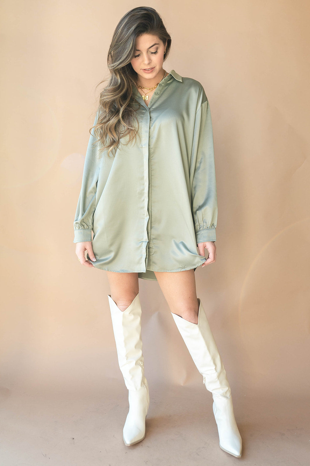 mode, abigail satin dress