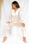 mode, diamonds + champagne blouse